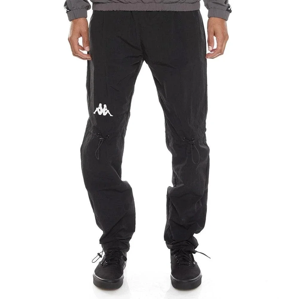 Kappa 222 Banda Erwynin Windbreaker Pants Black White NWT Mens Medium